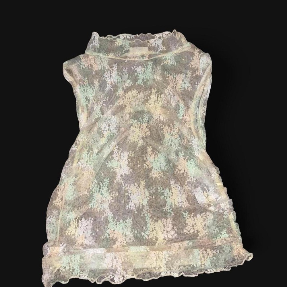 Intimately Free People "Nice Try" Lace Muscle Tank Hazy Pastel Boho Layering